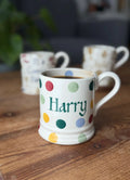 Personalised Polka Dot 1/2 Pint Mug